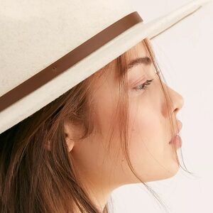 Free People Wythe Leather Band Felt Hat in Taupe